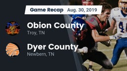 Recap: Obion County  vs. Dyer County  2019