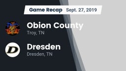 Recap: Obion County  vs. Dresden  2019