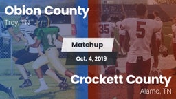 Matchup: Obion County High vs. Crockett County  2019