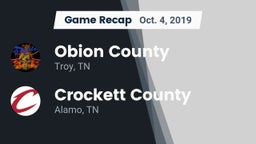 Recap: Obion County  vs. Crockett County  2019