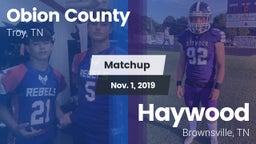 Matchup: Obion County High vs. Haywood  2019