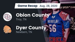 Recap: Obion County  vs. Dyer County  2020
