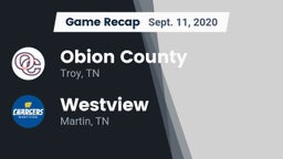 Recap: Obion County  vs. Westview  2020