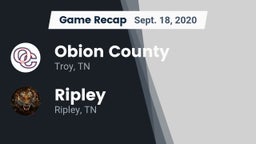 Recap: Obion County  vs. Ripley  2020