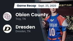 Recap: Obion County  vs. Dresden  2020