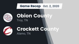 Recap: Obion County  vs. Crockett County  2020