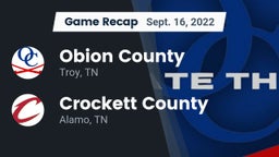 Recap: Obion County  vs. Crockett County  2022