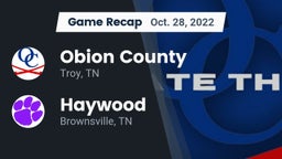 Recap: Obion County  vs. Haywood  2022