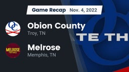 Recap: Obion County  vs. Melrose  2022