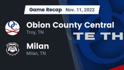 Recap: Obion County Central  vs. Milan  2022