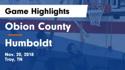 Obion County  vs Humboldt  Game Highlights - Nov. 20, 2018
