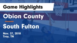 Obion County  vs South Fulton  Game Highlights - Nov. 27, 2018