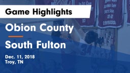 Obion County  vs South Fulton  Game Highlights - Dec. 11, 2018
