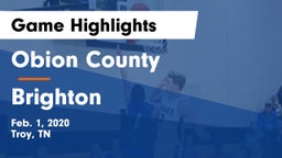 Obion County  vs Brighton  Game Highlights - Feb. 1, 2020