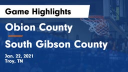 Obion County  vs South Gibson County  Game Highlights - Jan. 22, 2021