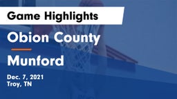 Obion County  vs Munford  Game Highlights - Dec. 7, 2021