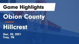 Obion County  vs Hillcrest  Game Highlights - Dec. 30, 2021