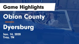 Obion County  vs Dyersburg  Game Highlights - Jan. 14, 2020