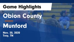 Obion County  vs Munford  Game Highlights - Nov. 20, 2020
