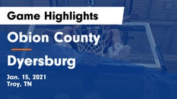 Obion County  vs Dyersburg  Game Highlights - Jan. 15, 2021