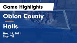 Obion County  vs Halls  Game Highlights - Nov. 18, 2021