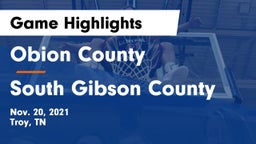 Obion County  vs South Gibson County  Game Highlights - Nov. 20, 2021