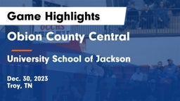 Obion County Central  vs University School of Jackson Game Highlights - Dec. 30, 2023