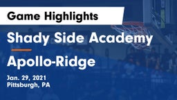 Shady Side Academy  vs Apollo-Ridge  Game Highlights - Jan. 29, 2021