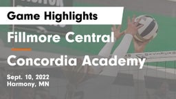 Fillmore Central  vs Concordia Academy Game Highlights - Sept. 10, 2022