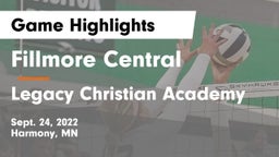 Fillmore Central  vs Legacy Christian Academy Game Highlights - Sept. 24, 2022