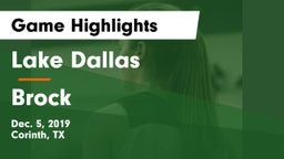 Lake Dallas  vs Brock  Game Highlights - Dec. 5, 2019