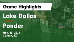 Lake Dallas  vs Ponder  Game Highlights - Nov. 23, 2021