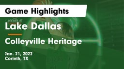 Lake Dallas  vs Colleyville Heritage  Game Highlights - Jan. 21, 2022