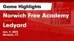 Norwich Free Academy vs Ledyard  Game Highlights - Jan. 9, 2020