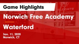 Norwich Free Academy vs Waterford  Game Highlights - Jan. 11, 2020