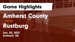Amherst County  vs Rustburg  Game Highlights - Jan. 20, 2023