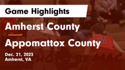 Amherst County  vs Appomattox County  Game Highlights - Dec. 21, 2023