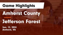 Amherst County  vs Jefferson Forest  Game Highlights - Jan. 12, 2024