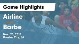 Airline  vs Barbe  Game Highlights - Nov. 20, 2018