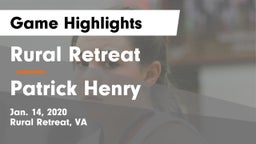 Rural Retreat  vs Patrick Henry  Game Highlights - Jan. 14, 2020