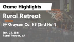 Rural Retreat  vs @ Grayson Co. HS (2nd Half) Game Highlights - Jan. 21, 2021