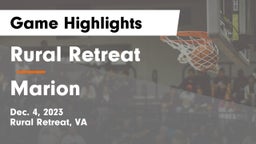 Rural Retreat  vs Marion  Game Highlights - Dec. 4, 2023