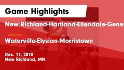 New Richland-Hartland-Ellendale-Geneva  vs Waterville-Elysian-Morristown  Game Highlights - Dec. 11, 2018