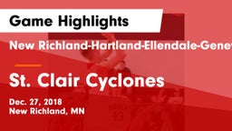 New Richland-Hartland-Ellendale-Geneva  vs St. Clair Cyclones Game Highlights - Dec. 27, 2018