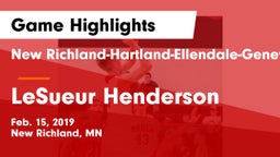 New Richland-Hartland-Ellendale-Geneva  vs LeSueur Henderson  Game Highlights - Feb. 15, 2019