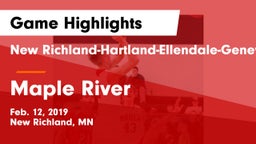 New Richland-Hartland-Ellendale-Geneva  vs Maple River  Game Highlights - Feb. 12, 2019
