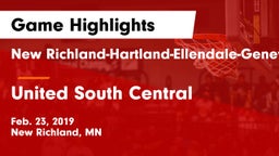 New Richland-Hartland-Ellendale-Geneva  vs United South Central  Game Highlights - Feb. 23, 2019