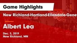 New Richland-Hartland-Ellendale-Geneva  vs Albert Lea  Game Highlights - Dec. 3, 2019