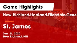 New Richland-Hartland-Ellendale-Geneva  vs St. James  Game Highlights - Jan. 21, 2020