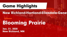 New Richland-Hartland-Ellendale-Geneva  vs Blooming Prairie  Game Highlights - Jan. 31, 2020